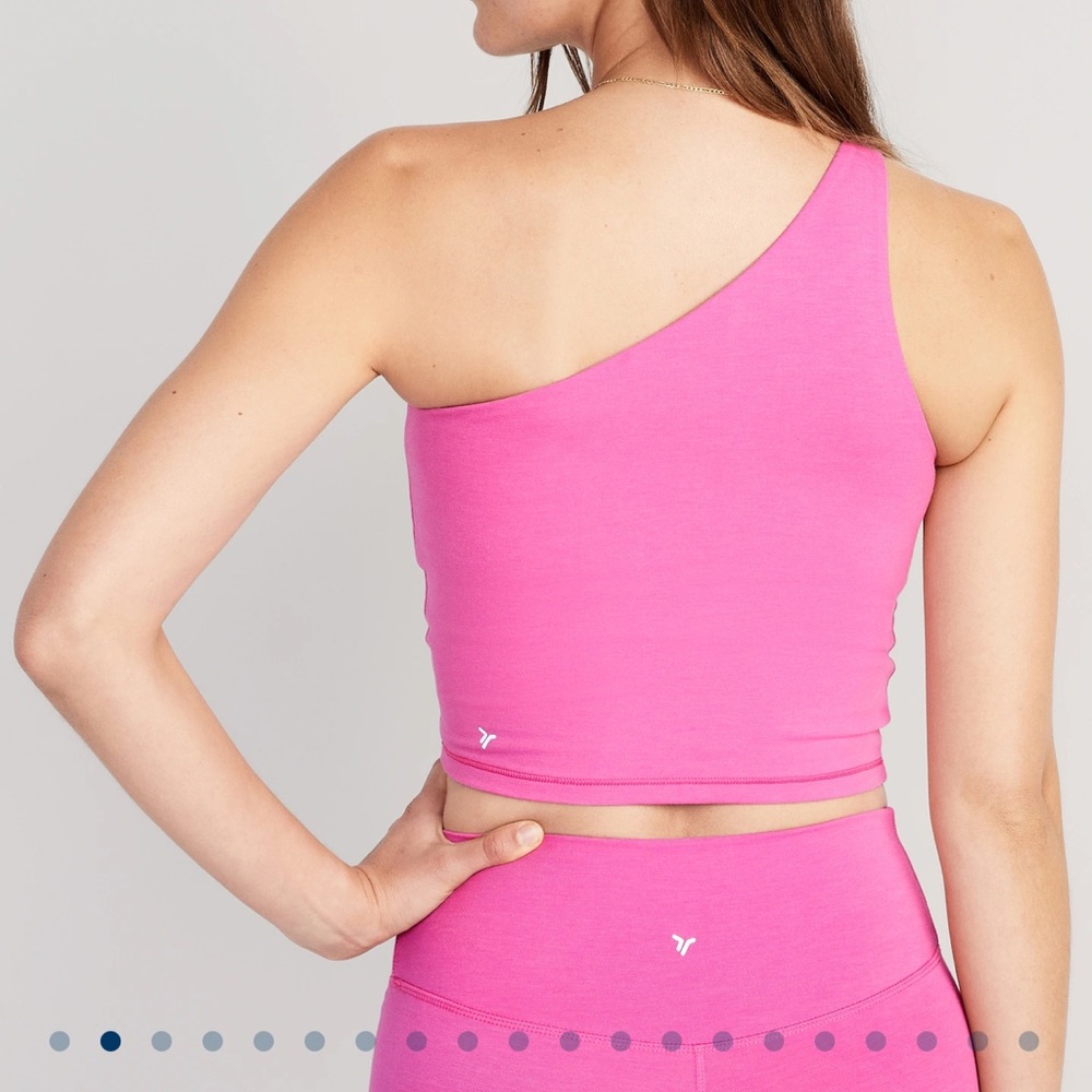 Old Navy One-Shoulder Crop Top & High-Waist Leggings Set in Bright Pink - Picture 2 of 3